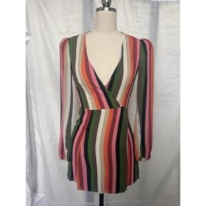 Reformation Stripe Wrap Dress Sz Small